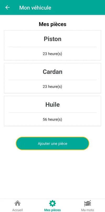 Application Nexis : les pièces suivies et leur durée de vie